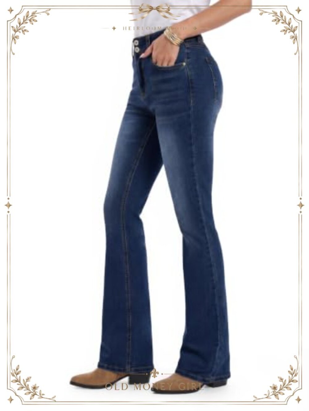 Tall Women's Bootcut Jeans Stretchy Denim Mid Rise Classic Fit